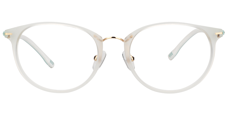 Oval White Glasses0