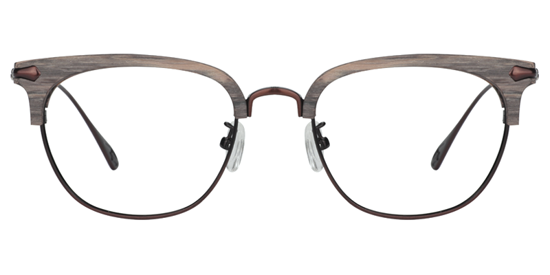 Browline Brown Glasses | Zeelool Eyeglass Frames0