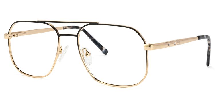 Becci Geometric Black-Gold Glasses