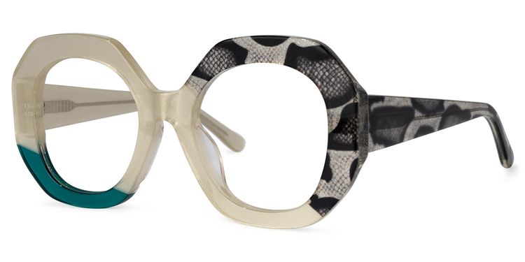 Kinkle Geometric Snake-Skin Glasses