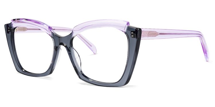 Benesa Browline Gray Glasses