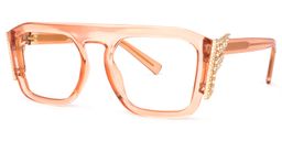 Makayla Square Orange Glasses1