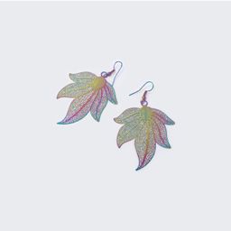 Stylish Leaf Shape Purple Earrings0