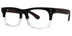 Garz Rectangle Black-Clear Glasses1