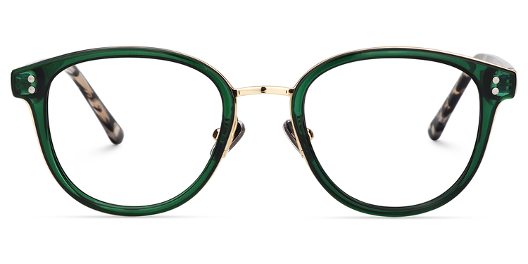 Matthew Round Green Glasses