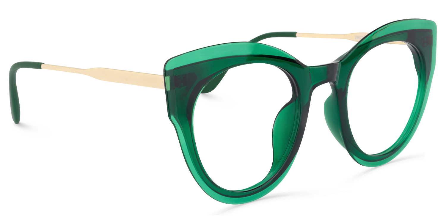 Cat Eye Dark Green Glasses | Zeelool Glasses1