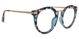Quentina Round Blue Glasses2