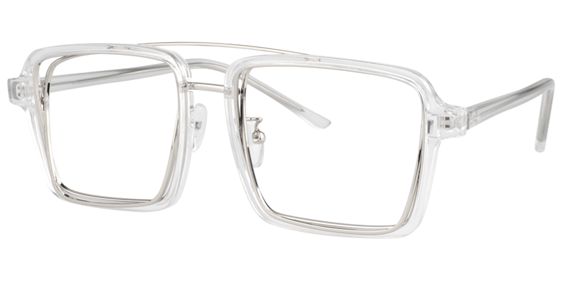 Aviator Clear-Silver Glasses | Zeelool Eyewear2