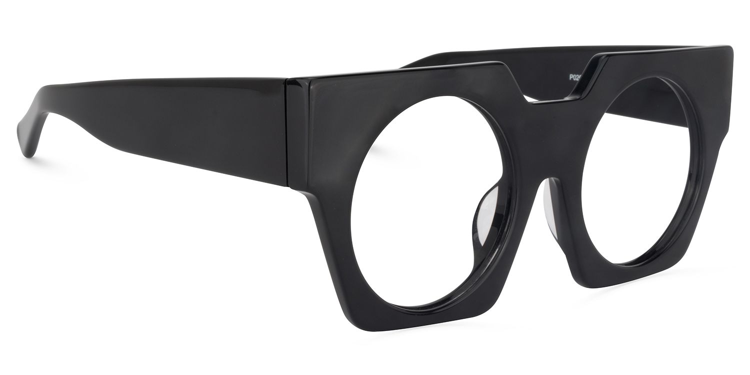 Geometric Black Glasses | Zeelool Eyeglasses1