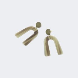 Stylish Arch Green Earrings0