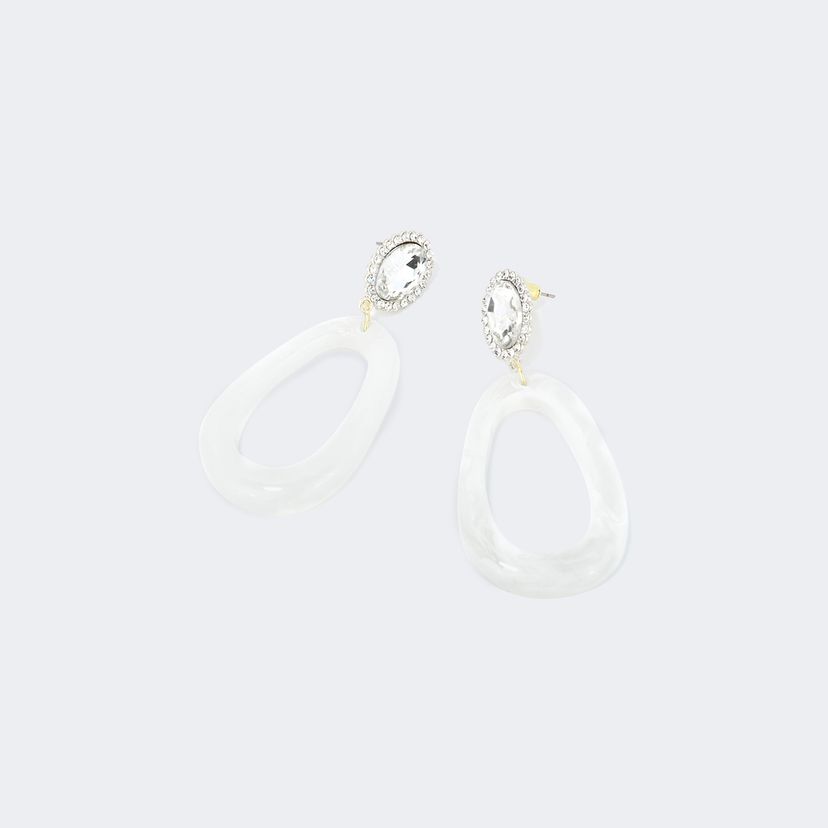 Stylish Polished White Earrings
