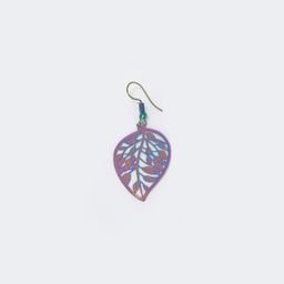 Stylish Leaf Shape Purple Earrings2