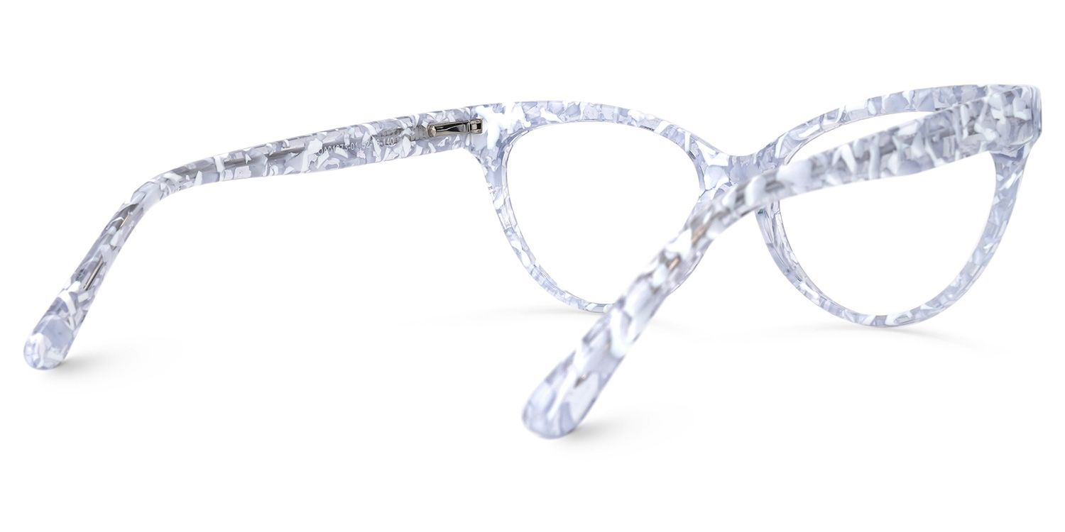 Cat Eye White-Clear Glasses | Zeelool Glasses3