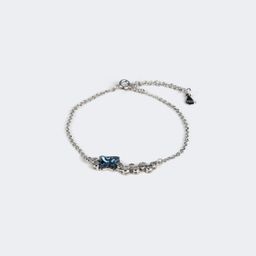 Stylish Blue Pendant Silver Necklace0