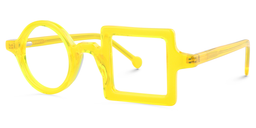 Paola Asymmetric Yellow Glasses3