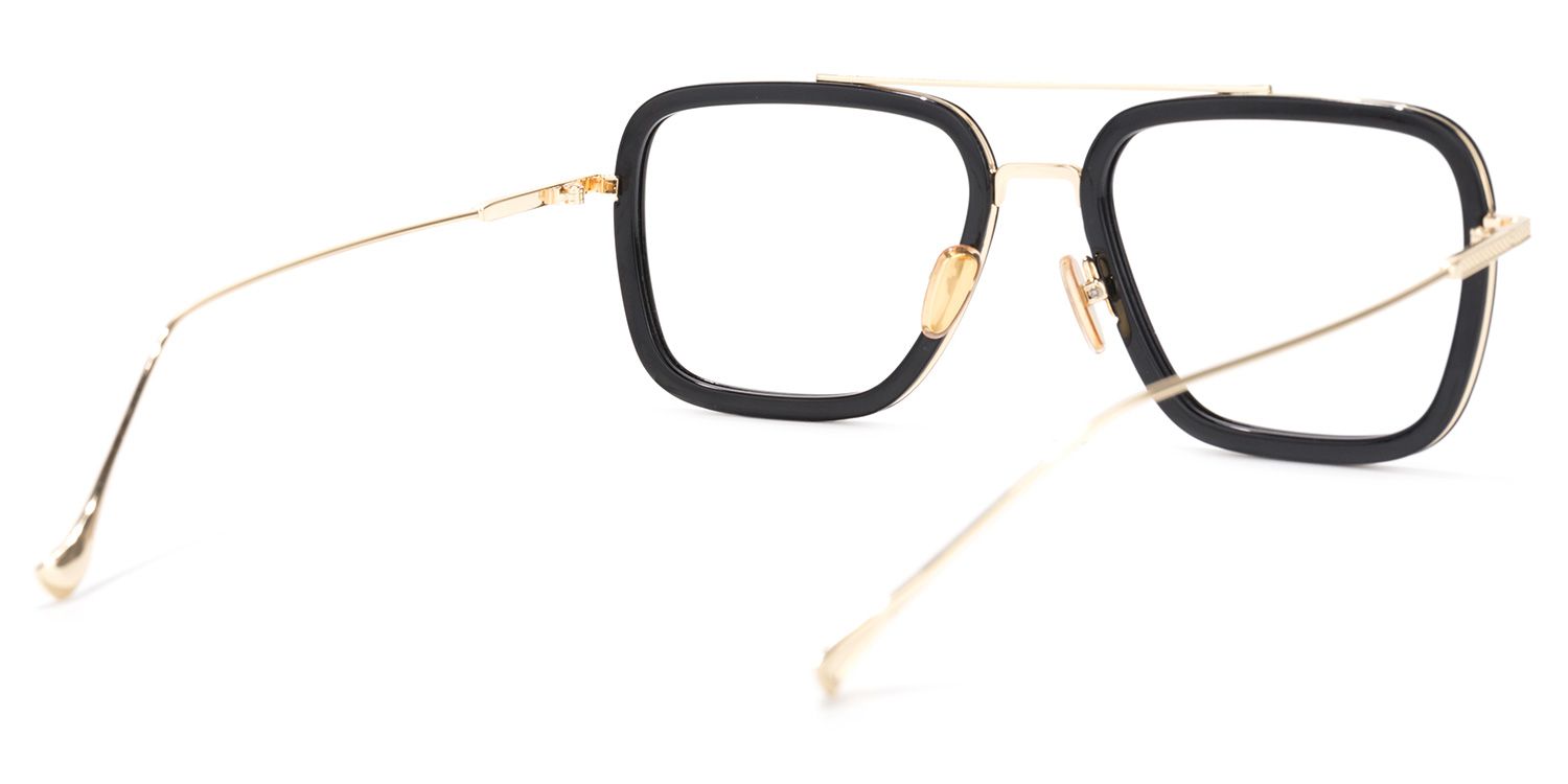 Aviator Black-Gold Glasses | Zeelool Eyeglasses Online4