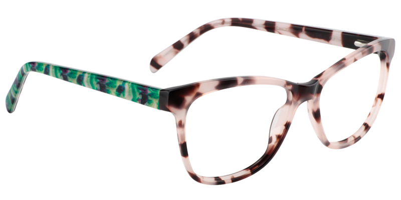 Rectangle Pink Floral Glasses | Zeelool Eyeglass Frames3