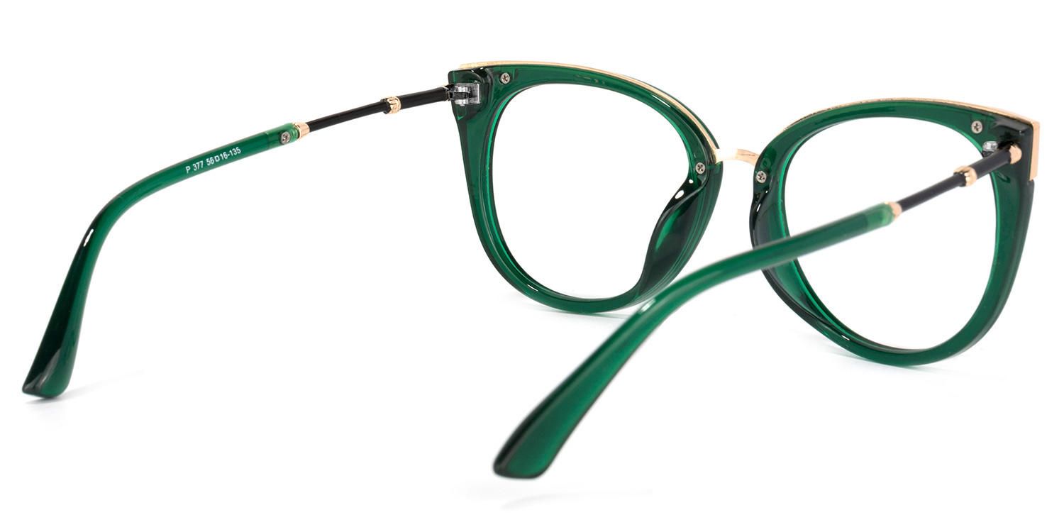 Cat Eye Dark Green Glasses | Zeelool Glasses5