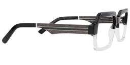 Jack Rectangle Black & Clear Glasses3