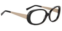 Lzefia Oval Black Glasses5