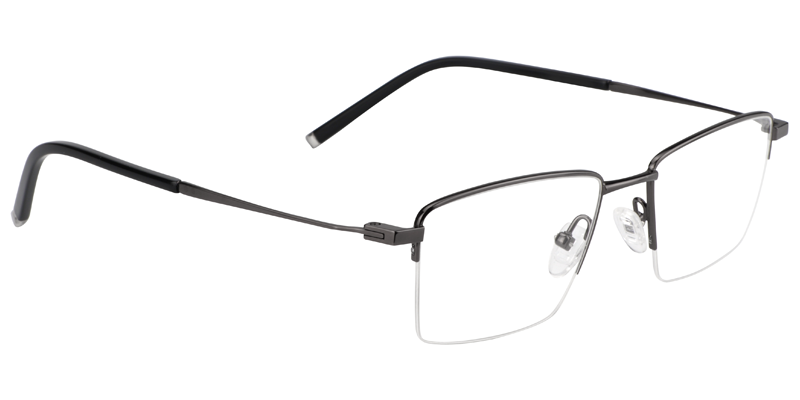 Rectangle Black Glasses | Zeelool Titanium Eyeglasses3