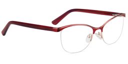 Deirdre Half Rim Red Glasses4