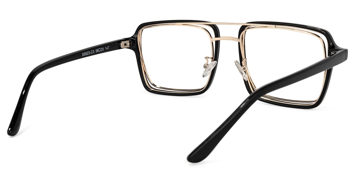 Aviator Black-Gold Glasses | Zeelool Eyewear4