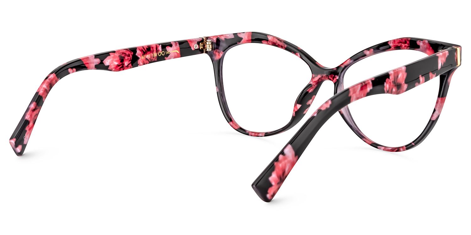 Cateye Pink Floral Glasses | Zeelool Glasses4