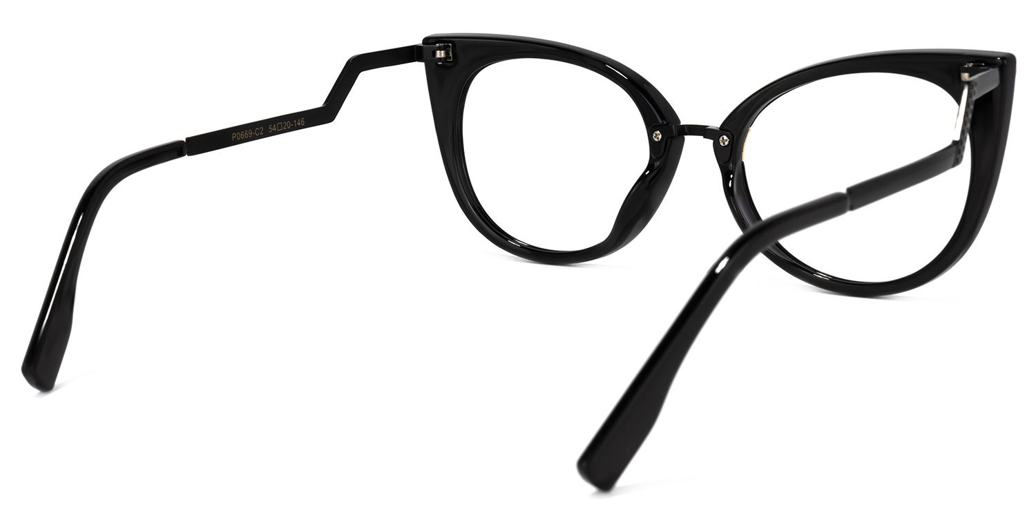 Cat Eye Black Glasses | Zeelool Eyeglass Frame4