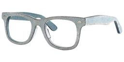 Mike Rectangle Light Blue Glasses 3