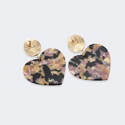 Vintage Heart Shape Black-Pink Floral Earrings1