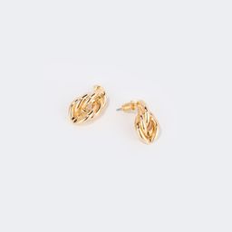 Stylish Braided Gold Earrings0