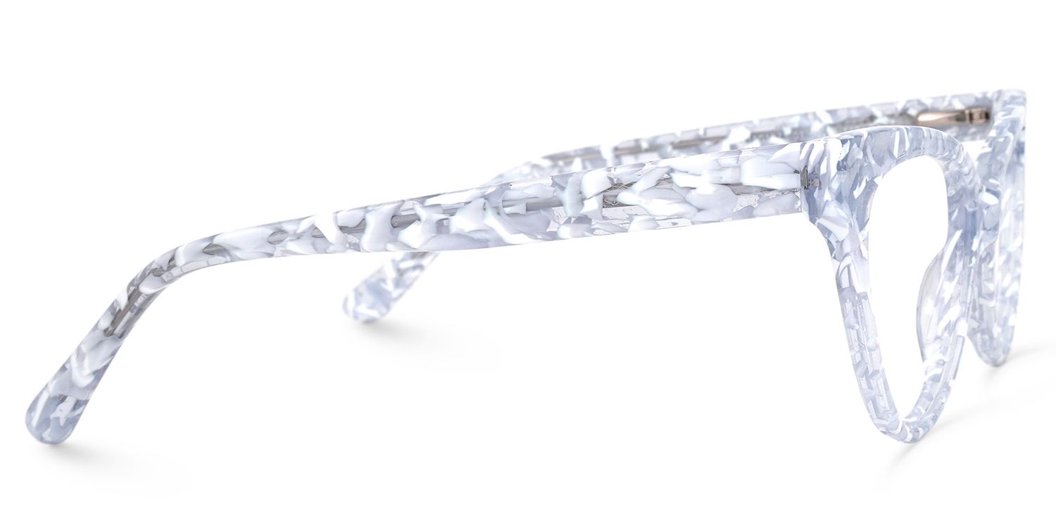 Cat Eye White-Clear Glasses | Zeelool Glasses2