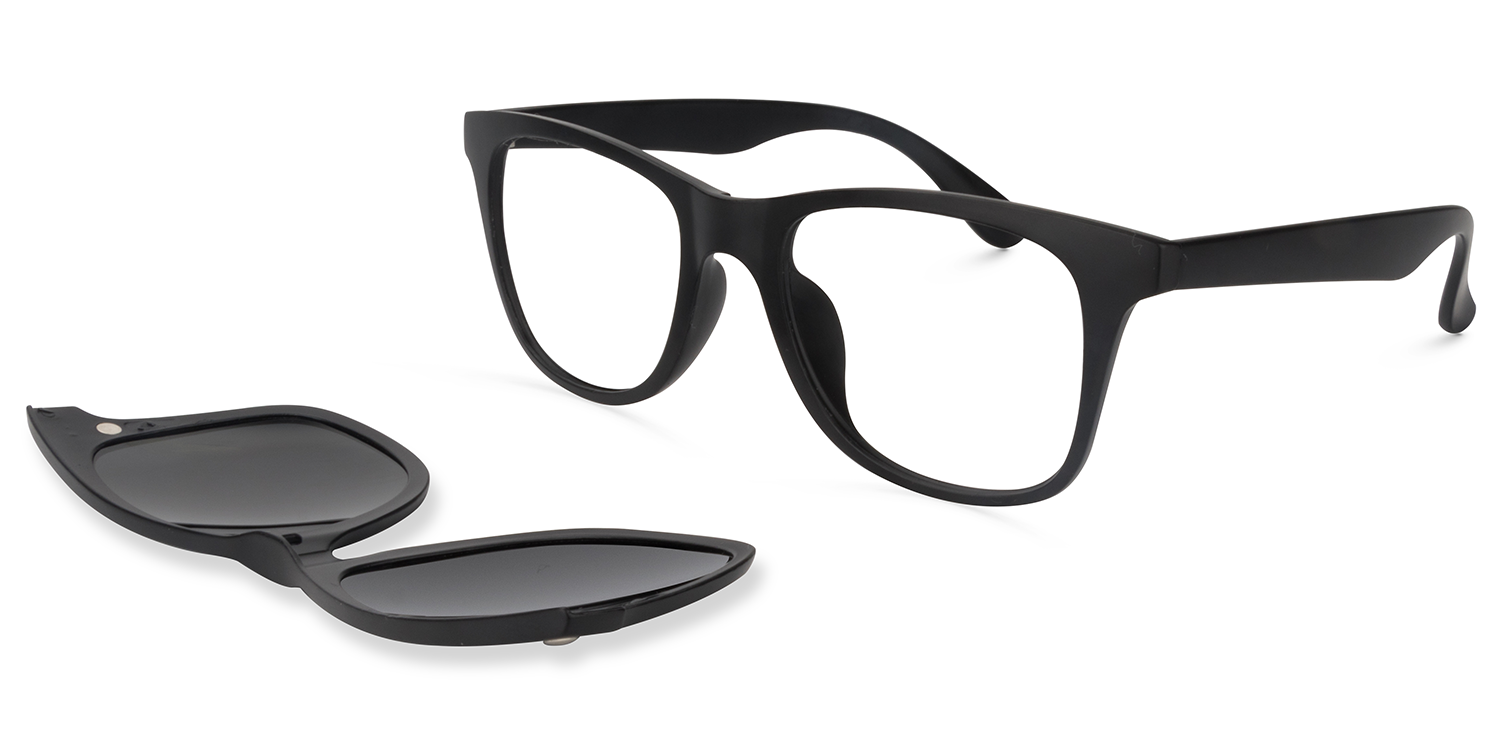 Cilp-on Black Glasses | Zeelool Glasses3