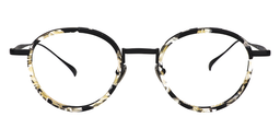 Tamara Round Black & Clear Glasses0