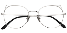 Ruth Cat Ear Round Silver Glasses1