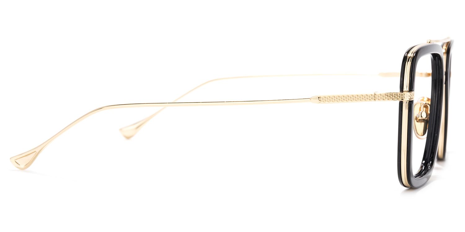 Aviator Black-Gold Glasses | Zeelool Eyeglasses Online3