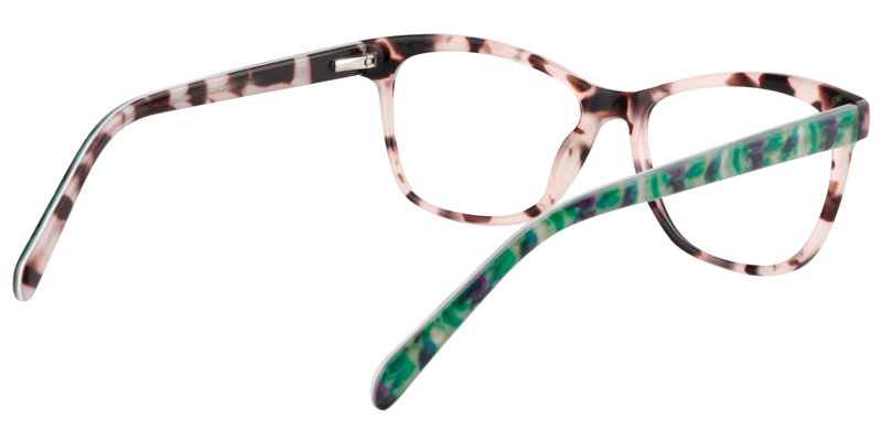 Rectangle Pink Floral Glasses | Zeelool Eyeglass Frames5