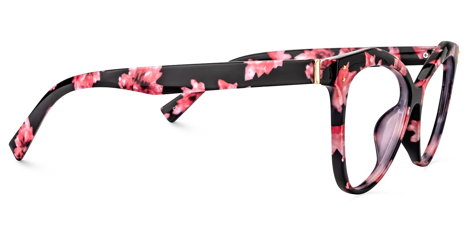 Cateye Pink Floral Glasses | Zeelool Glasses3