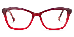 Cheryl Rectangle Red Glasses0