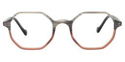 Adelaide Geometric Brown Glasses0