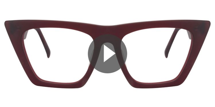 Cecile Cat Eye Red Glasses