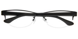 Caleb Semi-Rimless Black Glasses2
