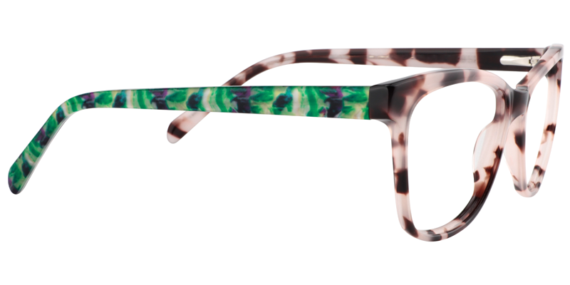 Rectangle Pink Floral Glasses | Zeelool Eyeglass Frames4