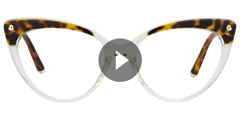 Cat Eye Tortoise&Clear Glasses0