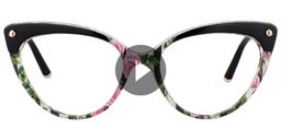 Alivia Cat Eye Pink-Green-Floral Glasses0