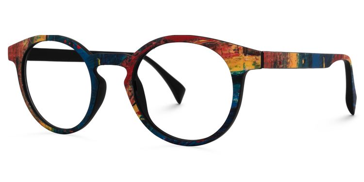 Street-Artist Round Blue-Red Glasses