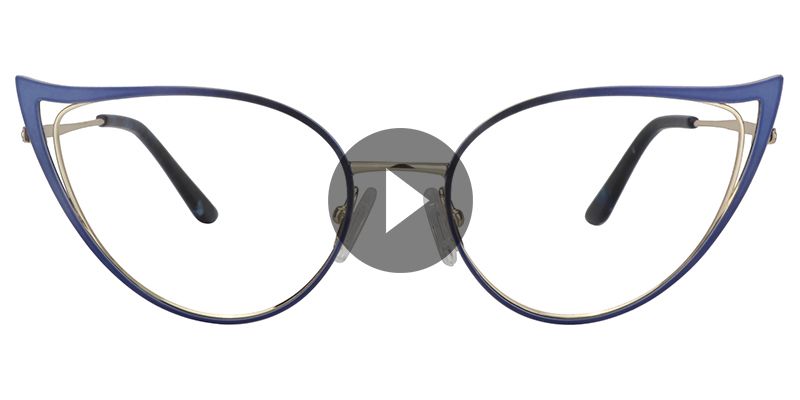 Blue Cateye Glasses | Zeelool Eyeglass Frames0