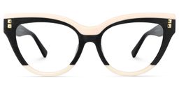 Cascata Cateye Black Glasses ( Brushed-Finish)0