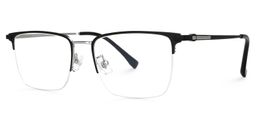 Delfina Rectangle Black-Silver Glasses1